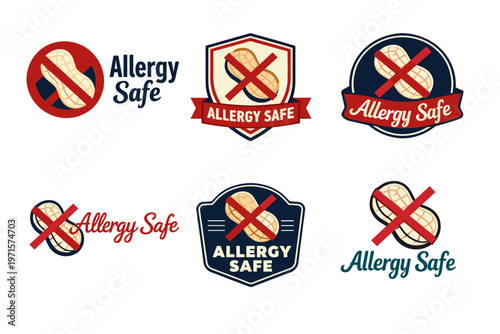 Allergy safe labels with peanut-free symbols for food packaging