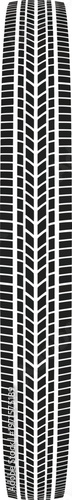 Vertical zigzag pattern on a long narrow fabric strip with alternating black and white bands