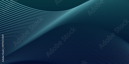 Modern abstract green wave on dark teal background,tech banner, corporate business concept, hi-tech abstract background. Eps10