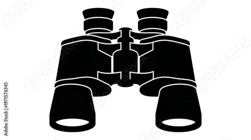 binoculars on white background