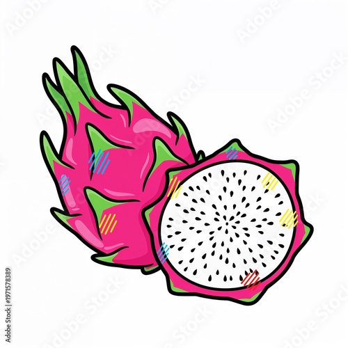 dragon fruit isolated on white background