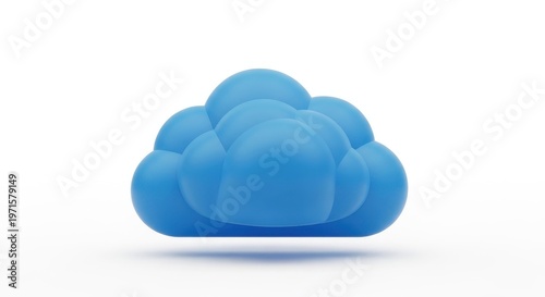 A blue cloud on a white background