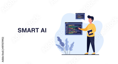 Artificial Intelligence, Smart AI, Technology Vector, Business Innovation, Futuristic Concept