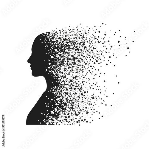 silhouette of a woman with long hair