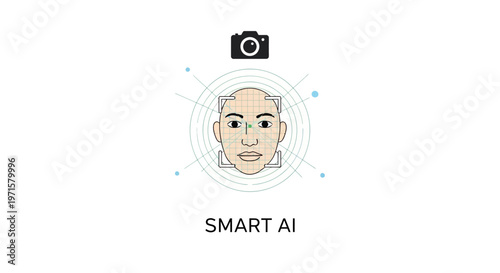 Artificial Intelligence, Smart AI, Futuristic Technology, Robot Face Icon
