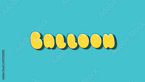 Cartoon balloon style text effect with glossy inflatable 3D typography design