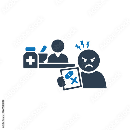 Medicine complaint pharmacy service icon