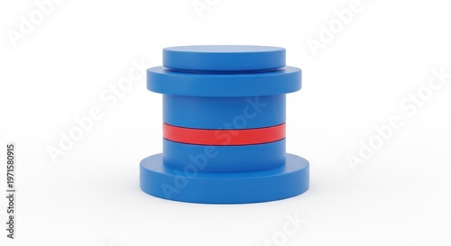 Blue rubber grommet with red stripe