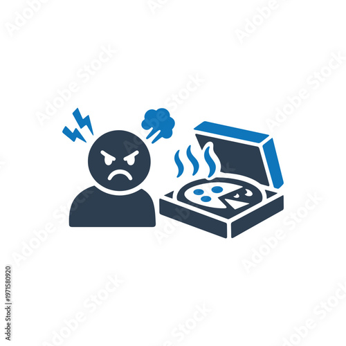 Food delivery complaint frustration icon