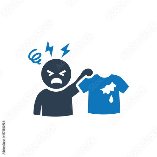 Clothing damage complaint frustration icon
