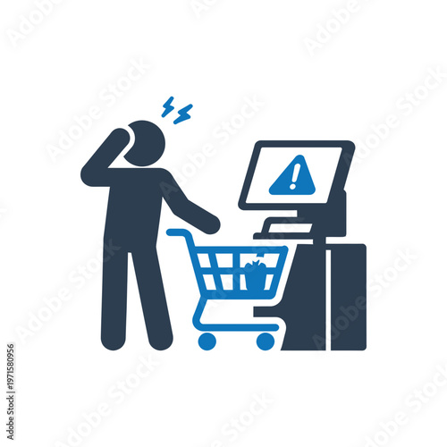 Checkout error customer frustration icon