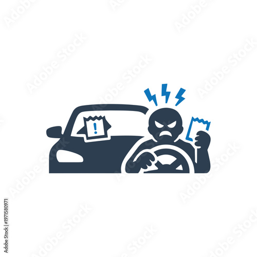 Traffic ticket complaint driver frustration icon