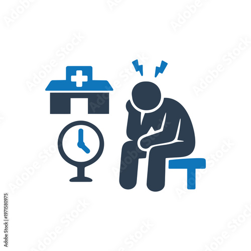 Hospital waiting delay frustration icon