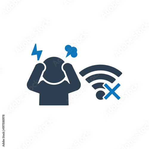 Internet connection failure frustration icon