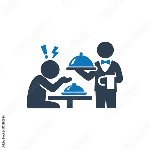 Restaurant service complaint frustration icon