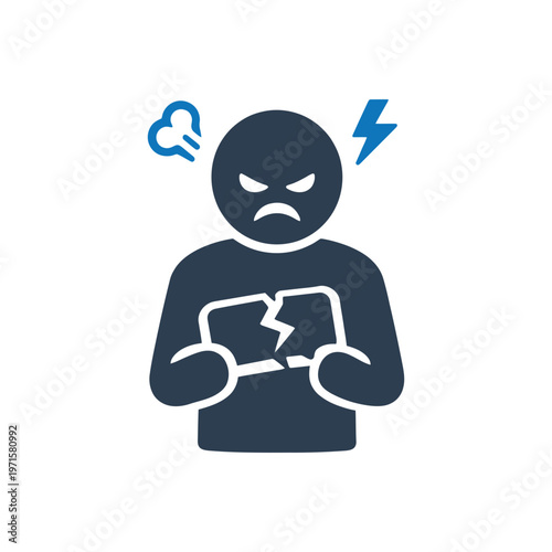 Broken device complaint frustration icon