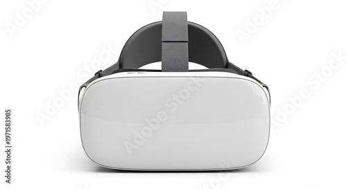 White VR headset mockup, blank spaces for text