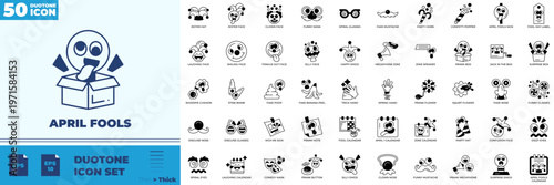 April Fools Duotone Editable Icons set