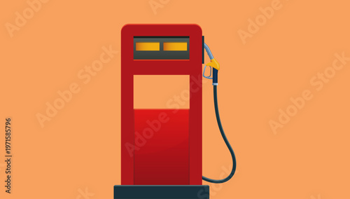 Red petrol pump station vector illustration design element for fuel service transportation energy industry and gas station concept