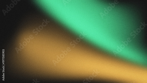 Abstract Grainy Gradient Background with Gold and Green Smooth Blend Modern Noise Texture Backdrop