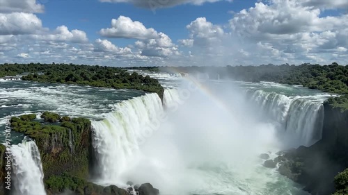 Iguazu Falls on a sunny day.