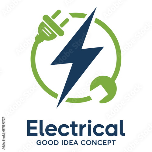 Logo representing electrical services and sustainable energy concepts