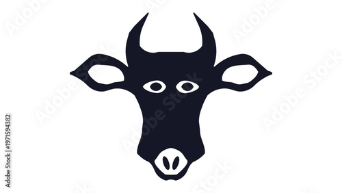 Stylized icon of a cow face