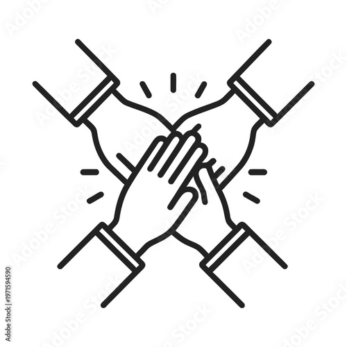 Teamwork icon representing cooperation, partnership, unity, and collaboration. Suitable for business, corporate, and group work concepts.