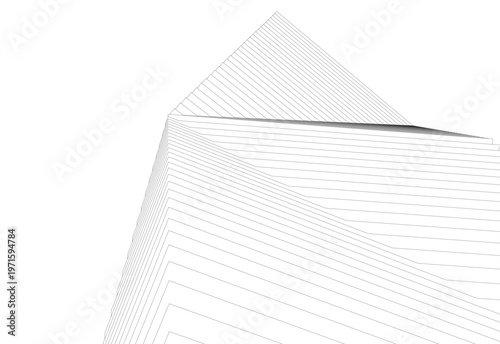 abstract buildings, architectural drawing 3d