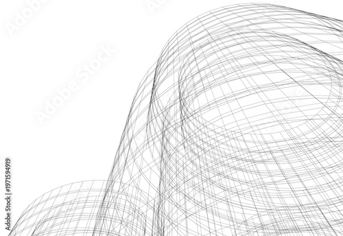 abstract buildings, architectural drawing 3d