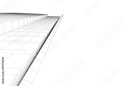 abstract buildings, architectural drawing 3d