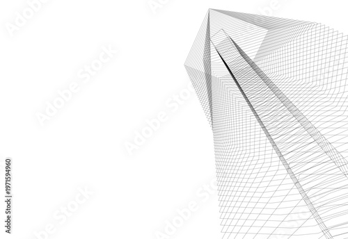 abstract buildings, architectural drawing 3d