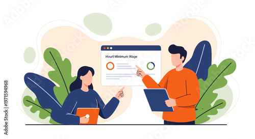 Minimum Wage Data Analysis and Employment Verification Vector