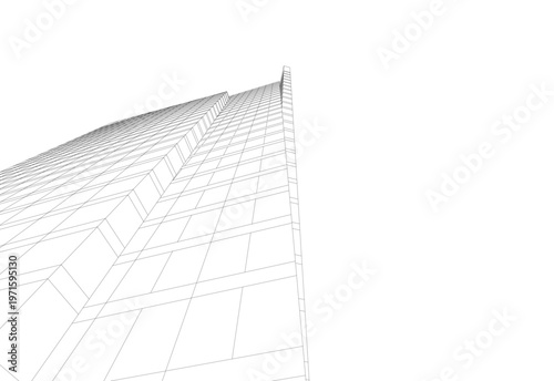 abstract buildings, architectural drawing 3d