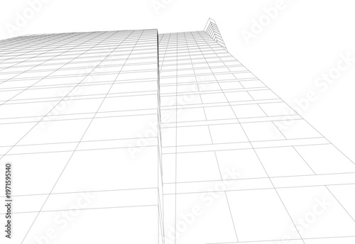 abstract buildings, architectural drawing 3d