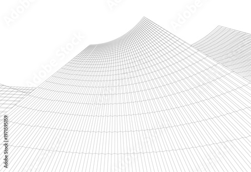 abstract buildings, architectural drawing 3d