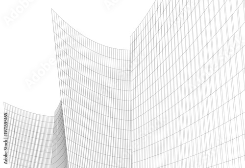 abstract buildings, architectural drawing 3d