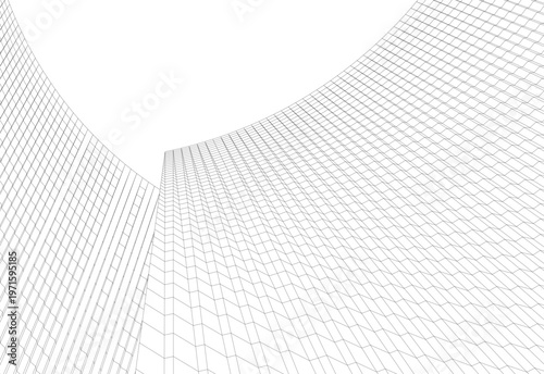 abstract buildings, architectural drawing 3d