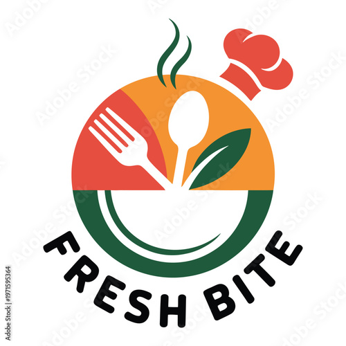 Fresh Bite Logo Featuring Food and Cooking Elements