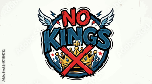 No Kings Graphic Concept Political Symbol