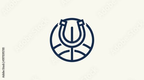 Minimalist Horseshoe Logo Design on Light Background