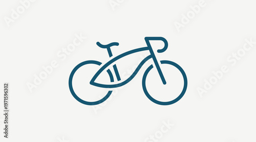 Minimalist Blue Bicycle Logo Design