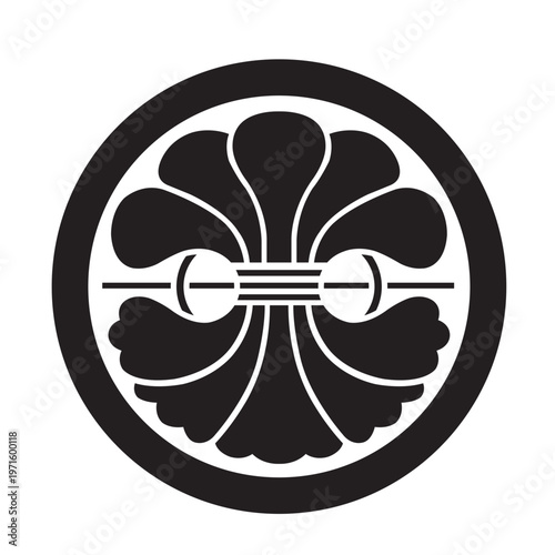 日本の伝統的な植物紋「綿紋」のベクターデータ