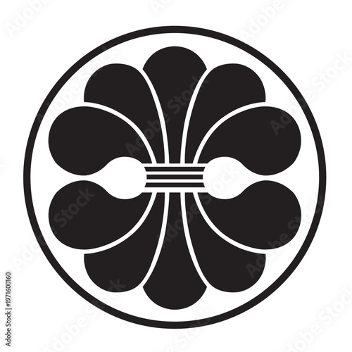 日本の伝統的な植物紋「綿紋」のベクターデータ