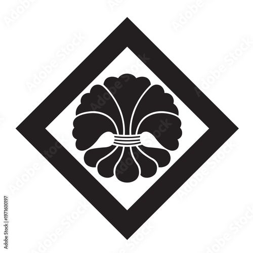 日本の伝統的な植物紋「綿紋」のベクターデータ