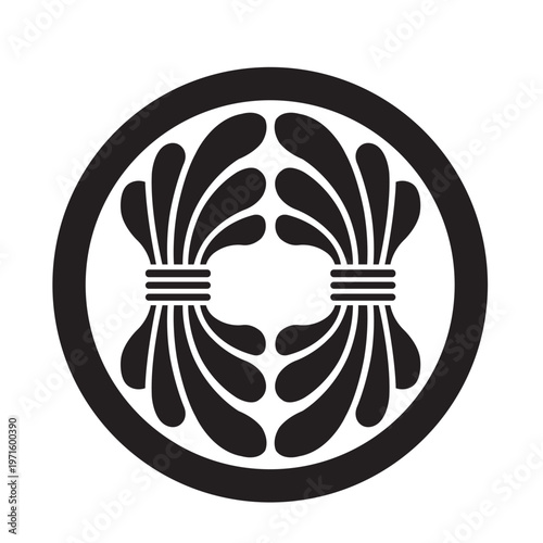 日本の伝統的な植物紋「綿紋」のベクターデータ