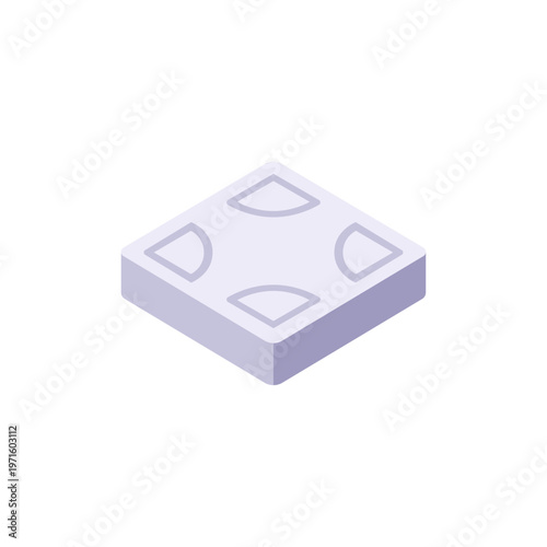 white base, baseball field, game marker, colorful vector flat style illustration