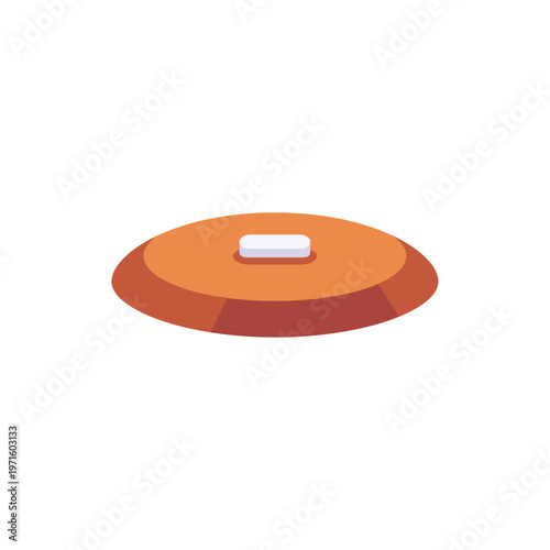 pitcher mound, baseball field, raised dirt, colorful vector flat style illustration