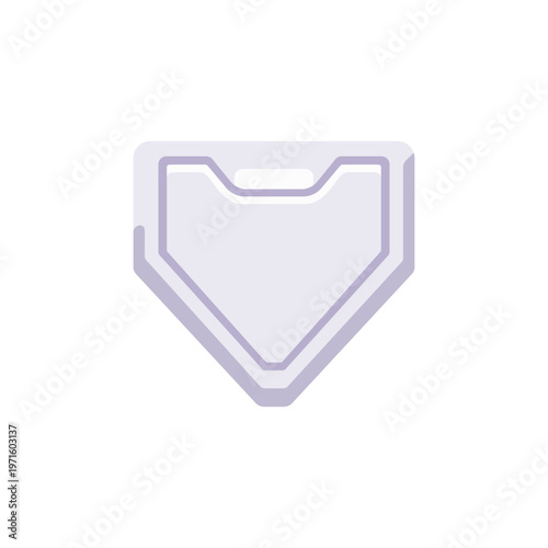 white home plate, baseball field, game marker, colorful vector flat style illustration