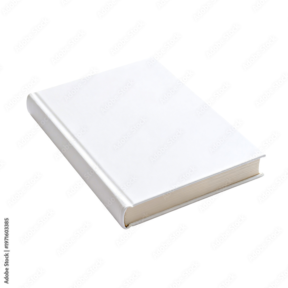 Fototapeta premium [Transparent Background PNG]Blank White Hardcover Book with Smooth Cover